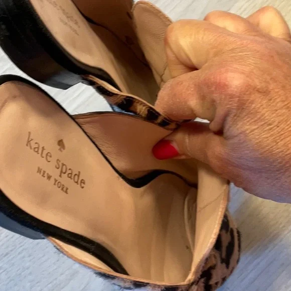 Kate Spade Cece Too Calf Hair Leopard Print Mules Brown Black - Size 7 Medium - Picture 11 of 16